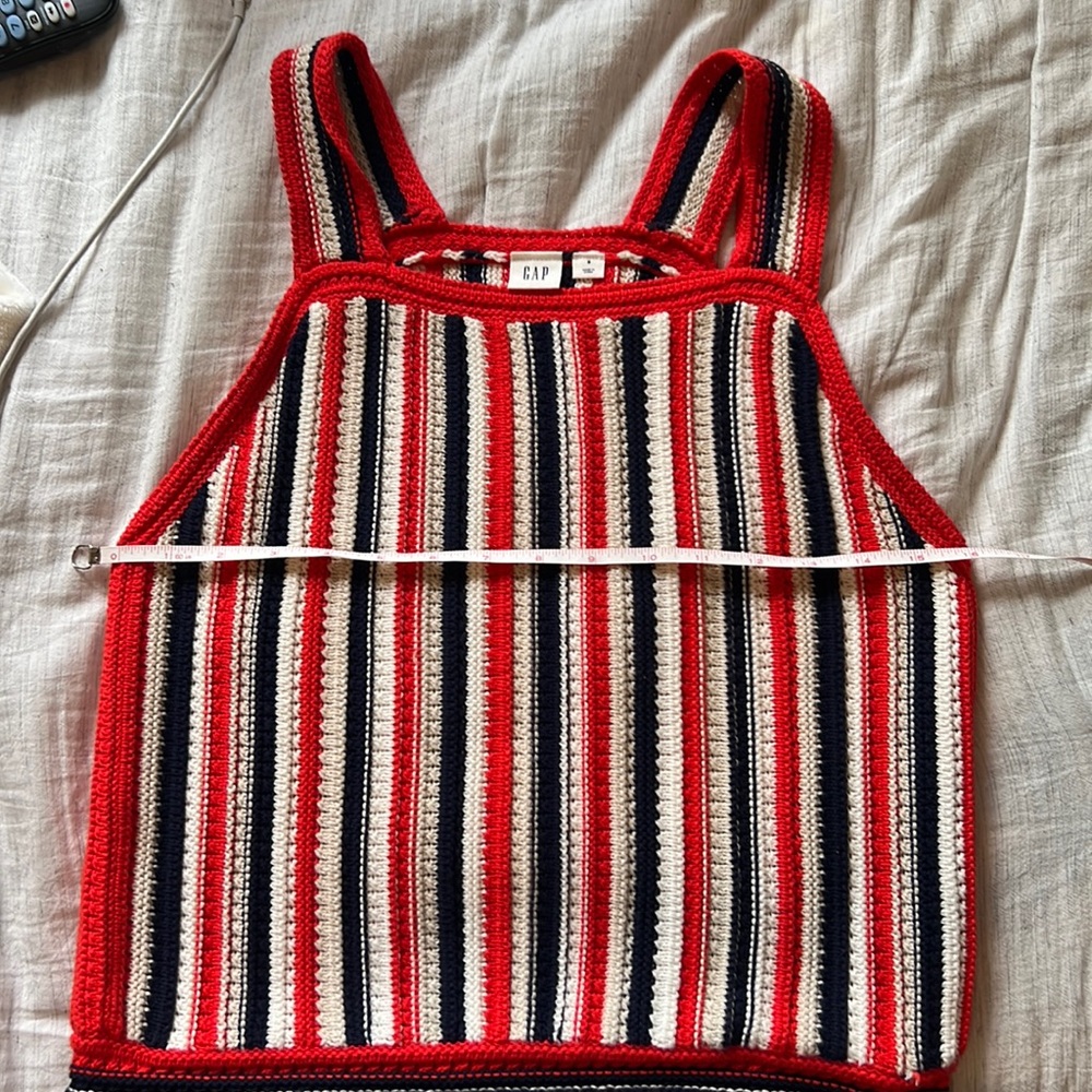 GAP Knit Crochet Striped Tank - size small - Picture 4 of 6